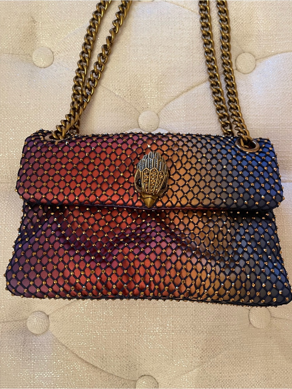 Kurt Geiger Mini Fabric Kensington X Ombre Crystal Crossbody Bag - Picture 4 of 5